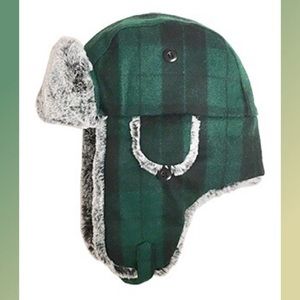 Broner Green Plaid Trooper Hat, SoftFur Trim